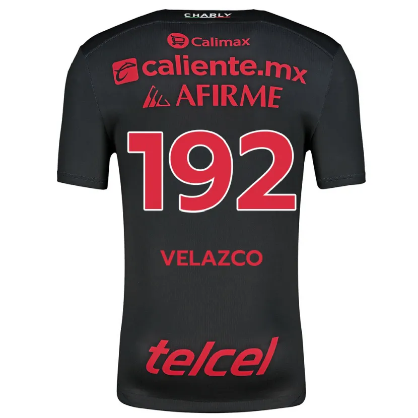 Danxen Kinderen Emiliano Velazco #192 Zwart Rood Thuisshirt Thuistenue 2024/25 T-Shirt