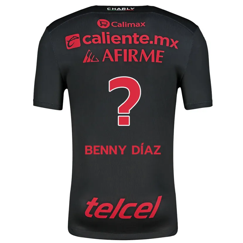 Danxen Kinderen Benny Díaz #0 Zwart Rood Thuisshirt Thuistenue 2024/25 T-Shirt