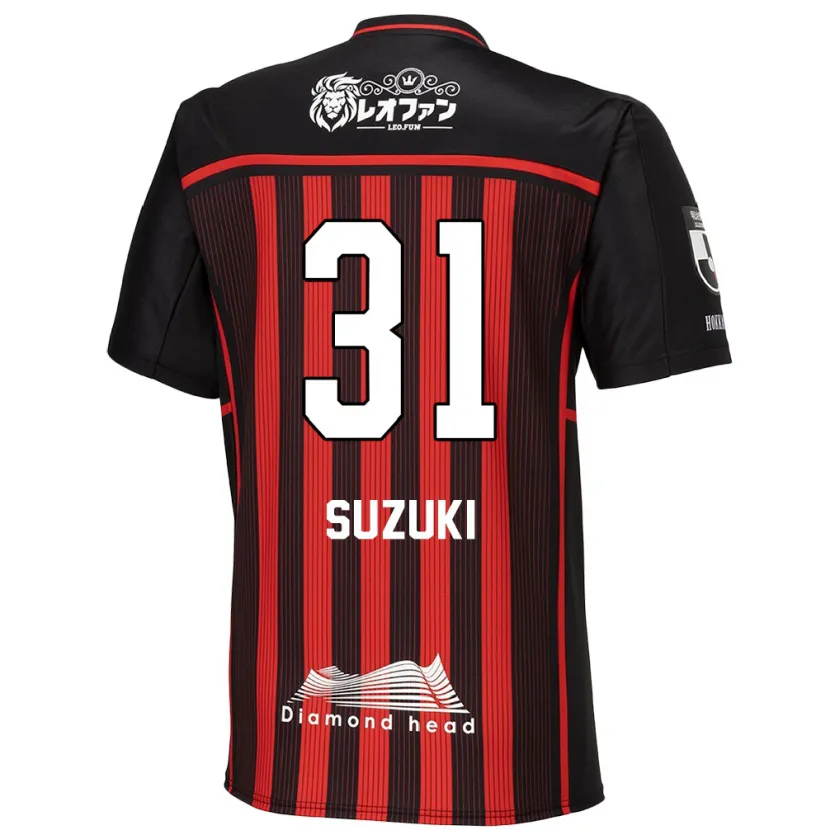 Danxen Kinderen Ryusei Suzuki #31 Rood Zwart Thuisshirt Thuistenue 2024/25 T-Shirt