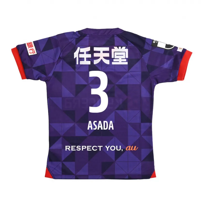 Danxen Kinderen Shogo Asada #3 Paars Wit Thuisshirt Thuistenue 2024/25 T-Shirt