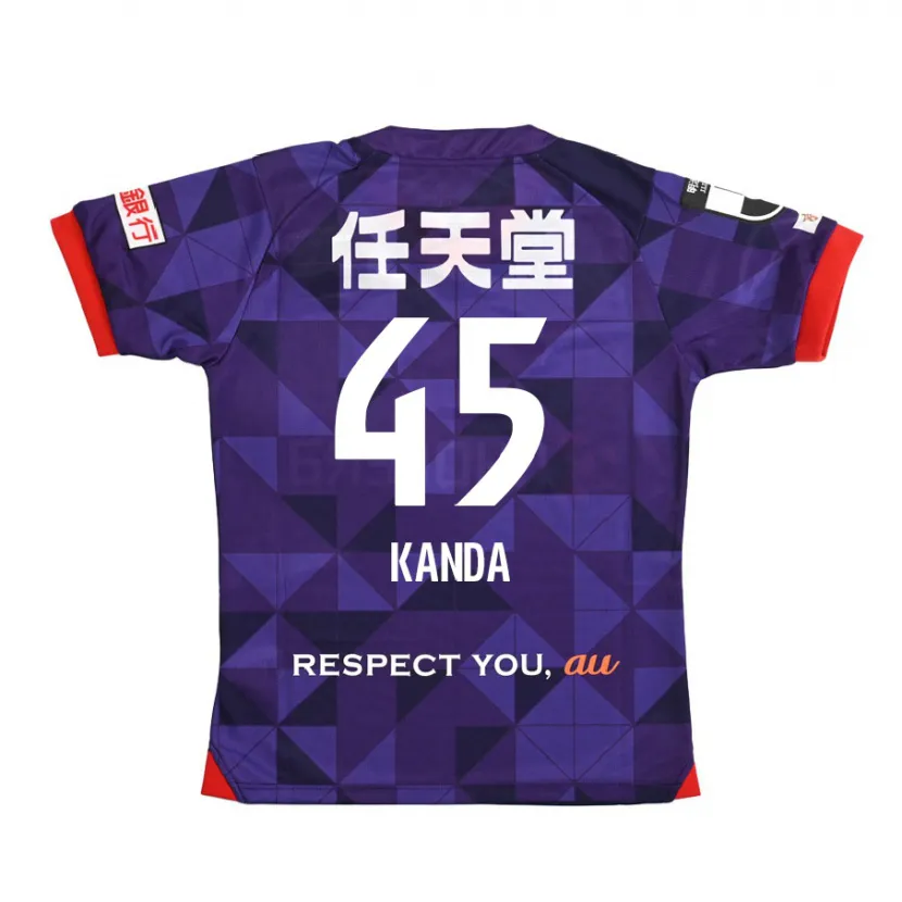 Danxen Kinderen Kotaro Kanda #45 Paars Wit Thuisshirt Thuistenue 2024/25 T-Shirt