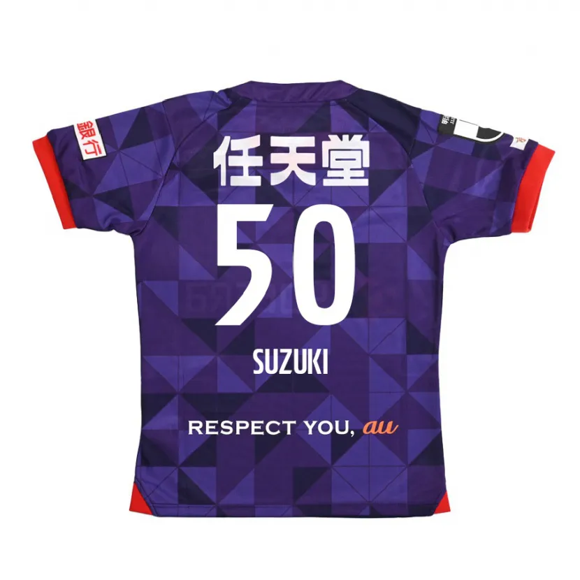 Danxen Kinderen Yoshinori Suzuki #50 Paars Wit Thuisshirt Thuistenue 2024/25 T-Shirt