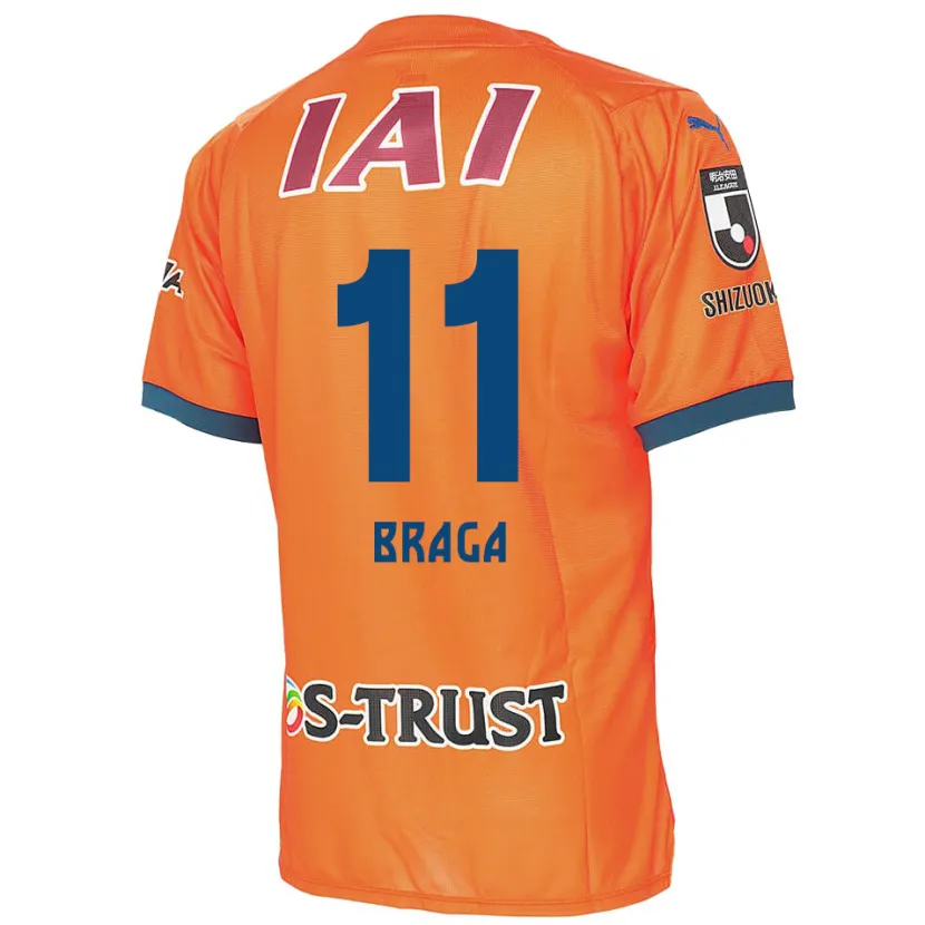 Danxen Kinderen Lucas Braga #11 Oranje Blauw Thuisshirt Thuistenue 2024/25 T-Shirt