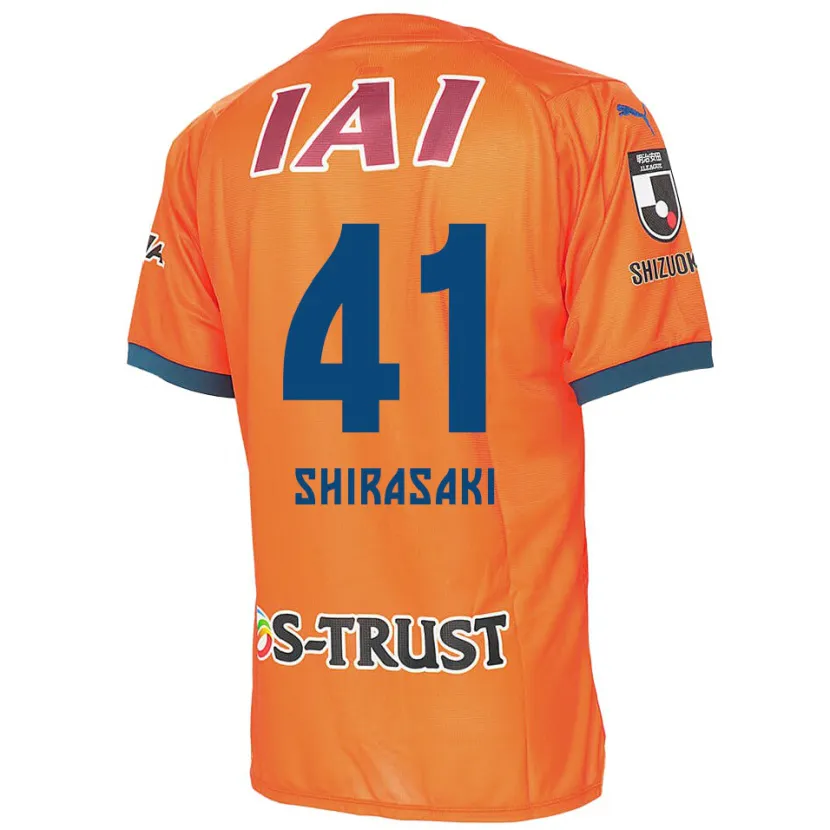 Danxen Kinderen Ryohei Shirasaki #41 Oranje Blauw Thuisshirt Thuistenue 2024/25 T-Shirt