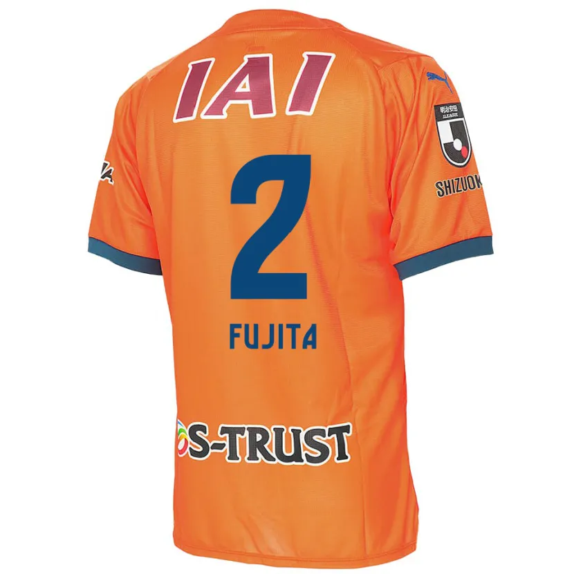 Danxen Kinderen Shunsuke Fujita #2 Oranje Blauw Thuisshirt Thuistenue 2024/25 T-Shirt