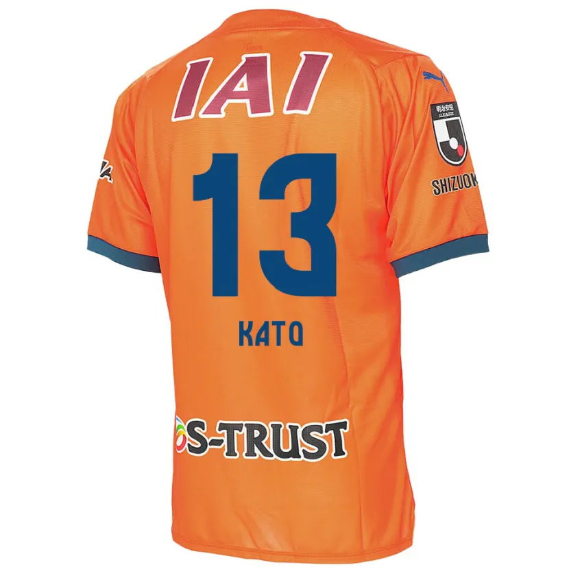 Danxen Kinderen Daiya Kato #13 Oranje Blauw Thuisshirt Thuistenue 2024/25 T-Shirt