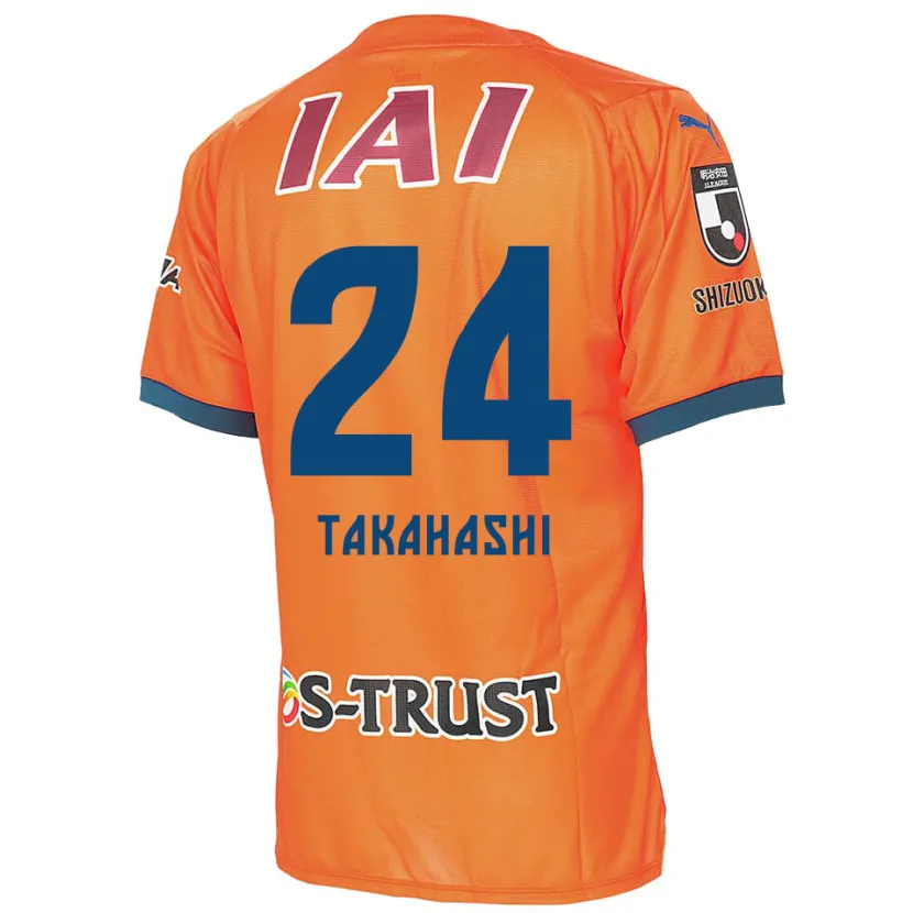 Danxen Kinderen Yuzuki Takahashi #24 Oranje Blauw Thuisshirt Thuistenue 2024/25 T-Shirt