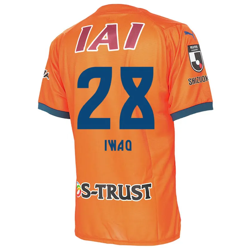 Danxen Kinderen Takeru Iwao #28 Oranje Blauw Thuisshirt Thuistenue 2024/25 T-Shirt