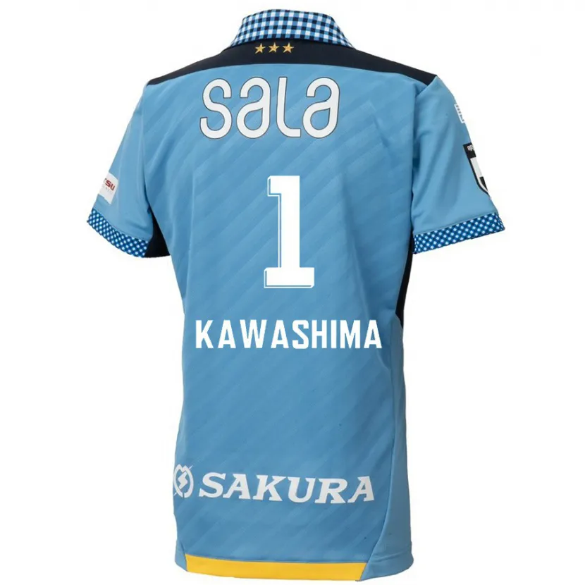 Danxen Kinderen Eiji Kawashima #1 Blauw Zwart Thuisshirt Thuistenue 2024/25 T-Shirt