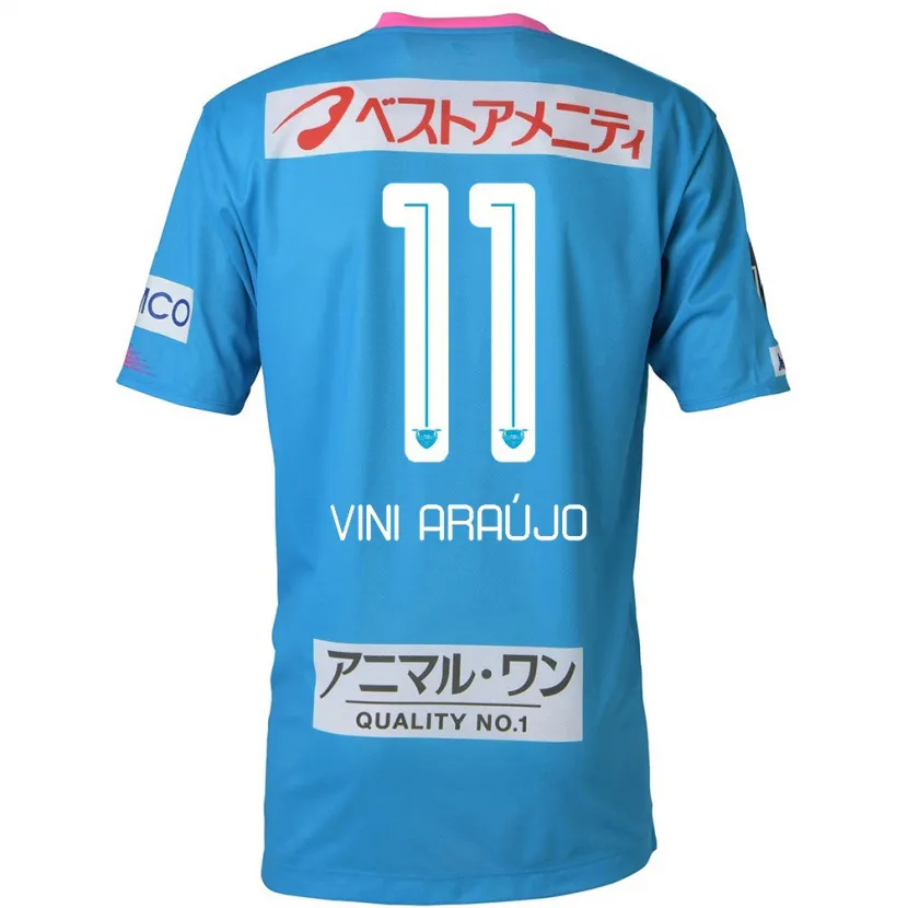 Danxen Kinderen Vinícius Araújo #11 Blauw Roze Thuisshirt Thuistenue 2024/25 T-Shirt