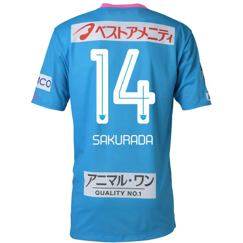 Danxen Kinderen Ryu Sakurada #14 Blauw Roze Thuisshirt Thuistenue 2024/25 T-Shirt