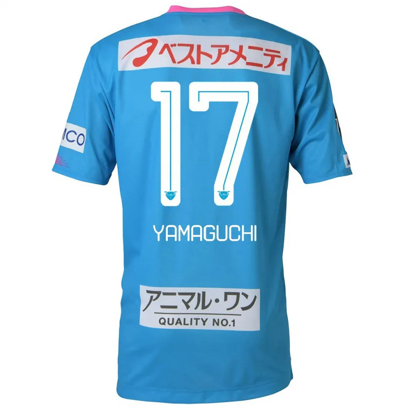 Danxen Kinderen Hikaru Yamaguchi #17 Blauw Roze Thuisshirt Thuistenue 2024/25 T-Shirt