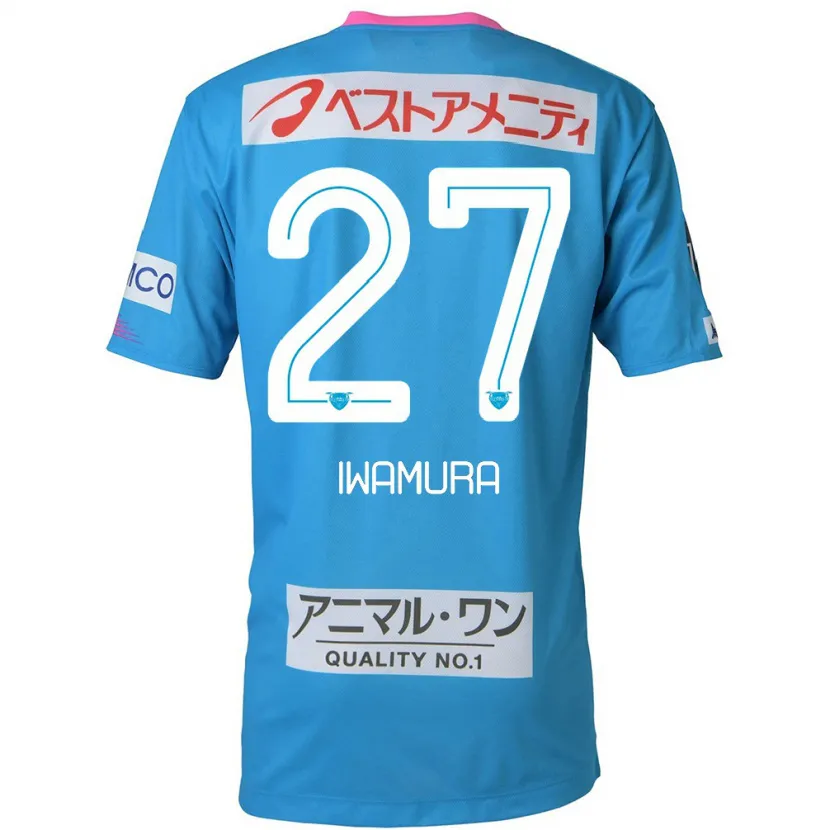 Danxen Kinderen Junnosuke Iwamura #27 Blauw Roze Thuisshirt Thuistenue 2024/25 T-Shirt