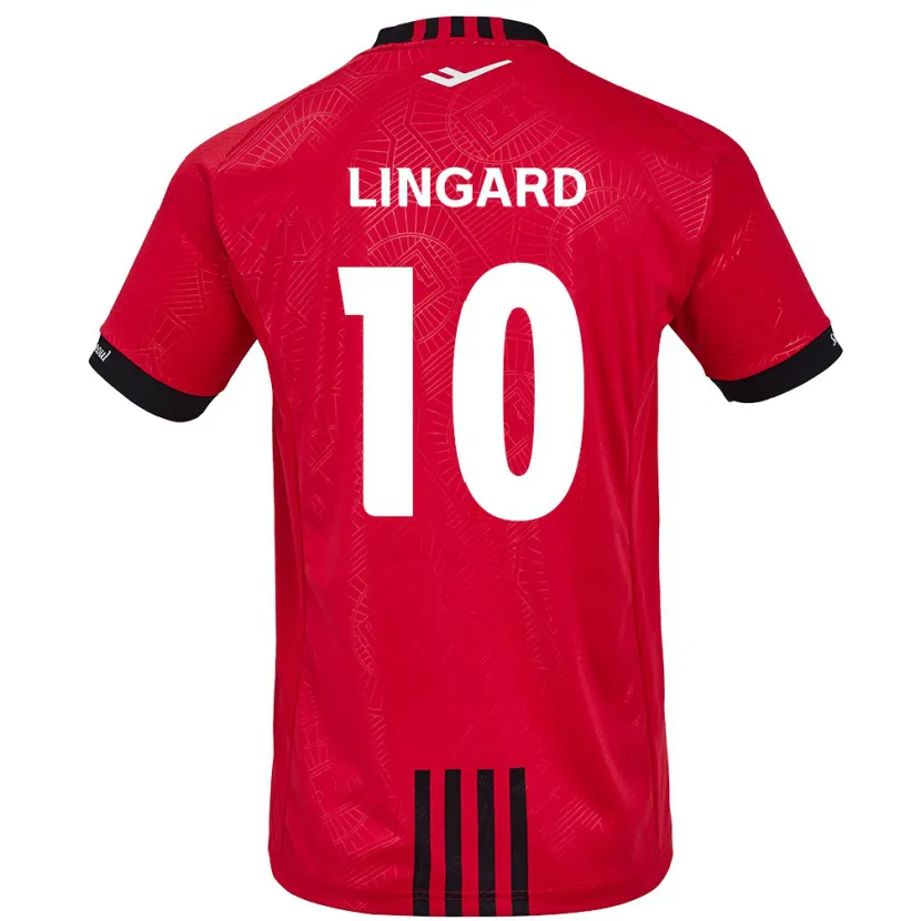 Danxen Kinderen Jesse Lingard #10 Rood Zwart Thuisshirt Thuistenue 2024/25 T-Shirt