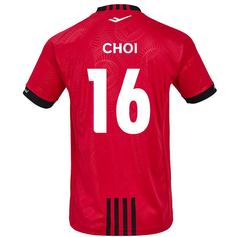 Danxen Kinderen Jun Choi #16 Rood Zwart Thuisshirt Thuistenue 2024/25 T-Shirt