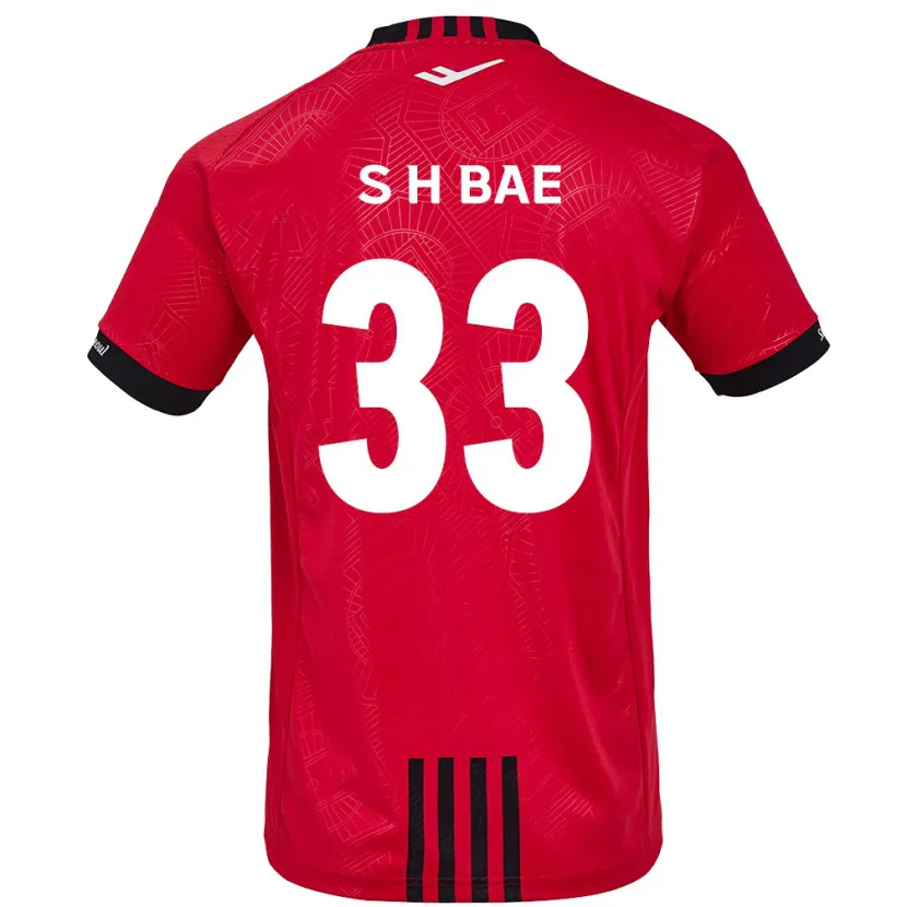 Danxen Kinderen Hyun-Seo Bae #33 Rood Zwart Thuisshirt Thuistenue 2024/25 T-Shirt