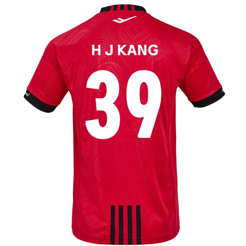 Danxen Kinderen Ju-Hyeok Kang #39 Rood Zwart Thuisshirt Thuistenue 2024/25 T-Shirt