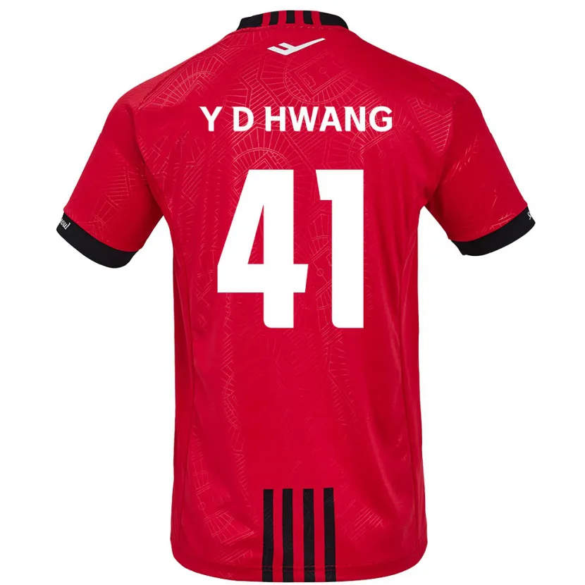 Danxen Kinderen Do-Yoon Hwang #41 Rood Zwart Thuisshirt Thuistenue 2024/25 T-Shirt