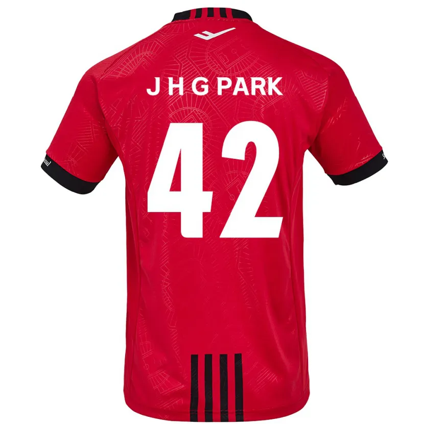 Danxen Kinderen Jang Han-Gyeol Park #42 Rood Zwart Thuisshirt Thuistenue 2024/25 T-Shirt