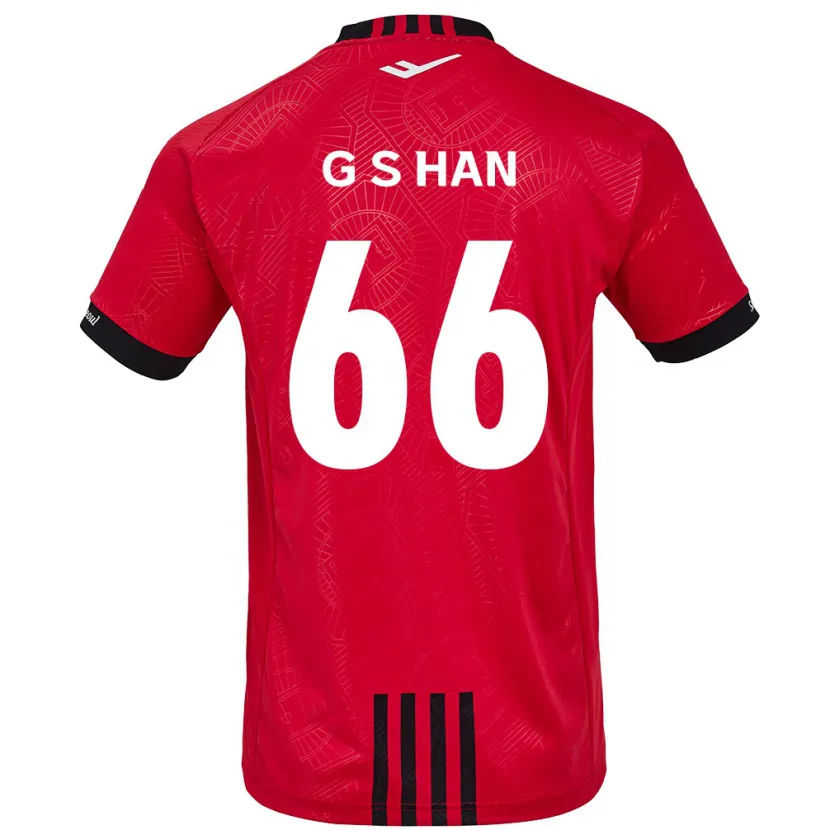 Danxen Kinderen Seung-Gyu Han #66 Rood Zwart Thuisshirt Thuistenue 2024/25 T-Shirt