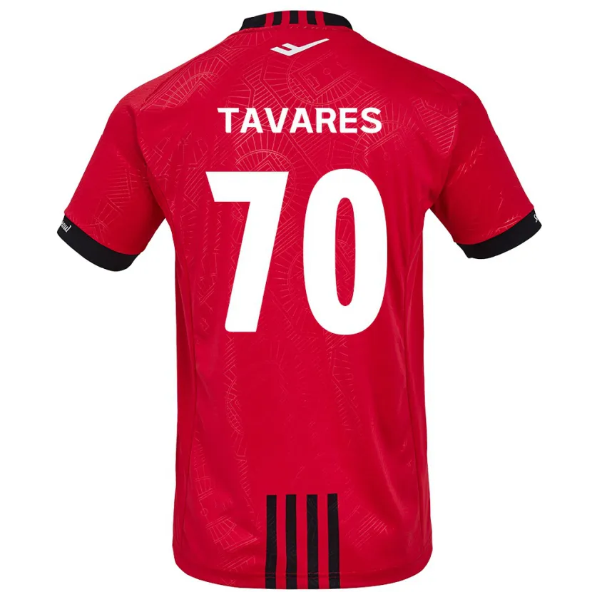 Danxen Kinderen Ronaldo Tavares #70 Rood Zwart Thuisshirt Thuistenue 2024/25 T-Shirt