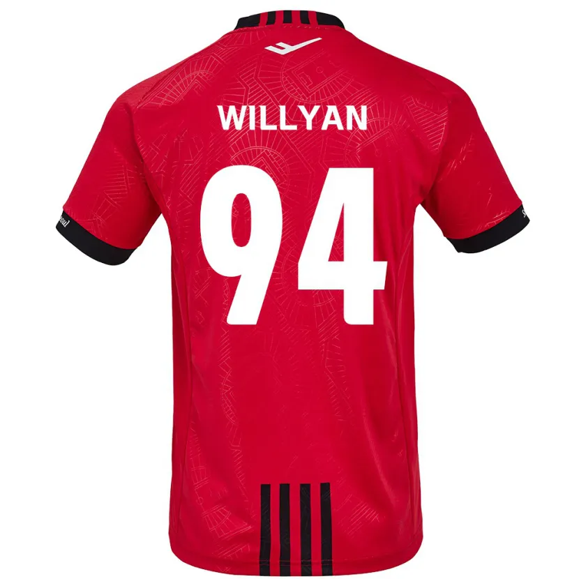 Danxen Kinderen Willyan #94 Rood Zwart Thuisshirt Thuistenue 2024/25 T-Shirt