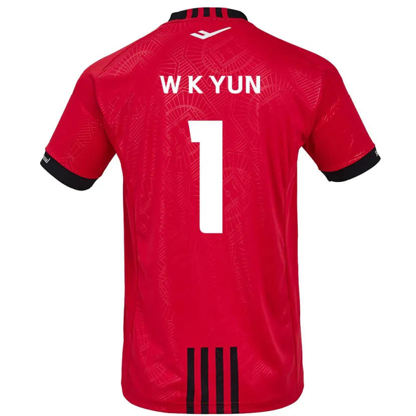 Danxen Kinderen Ki-Wook Yun #1 Rood Zwart Thuisshirt Thuistenue 2024/25 T-Shirt