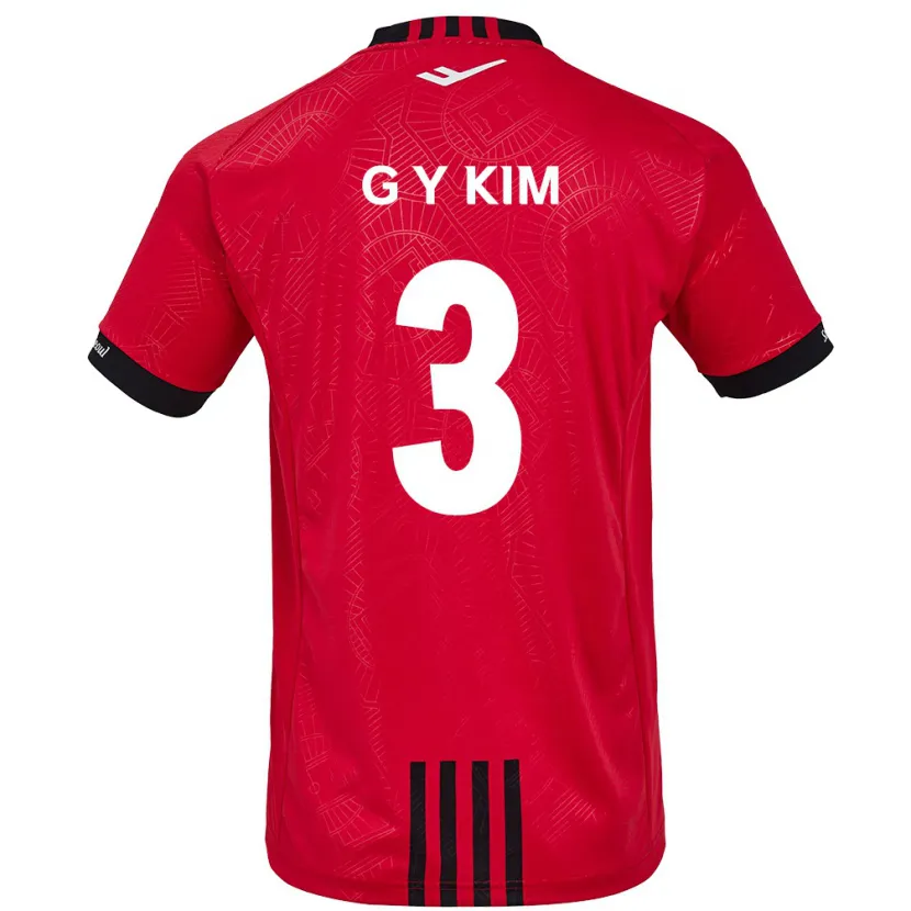 Danxen Kinderen Yu-Geon Kim #3 Rood Zwart Thuisshirt Thuistenue 2024/25 T-Shirt