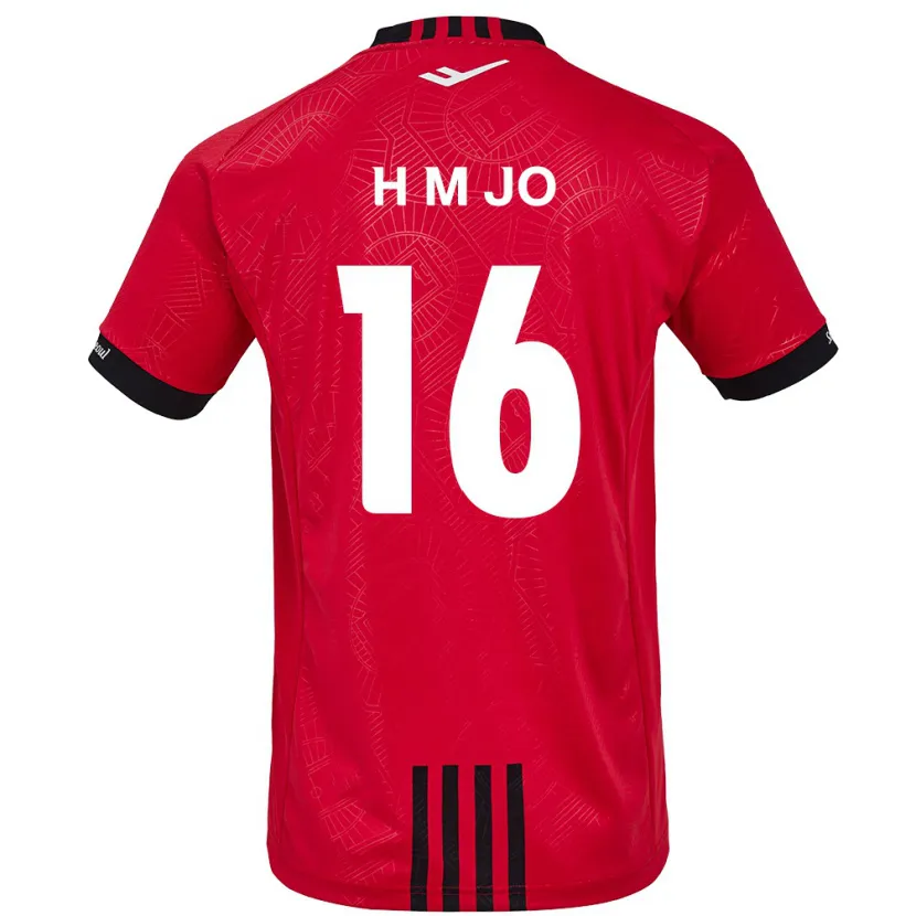 Danxen Kinderen Min-Hyeop Jo #16 Rood Zwart Thuisshirt Thuistenue 2024/25 T-Shirt