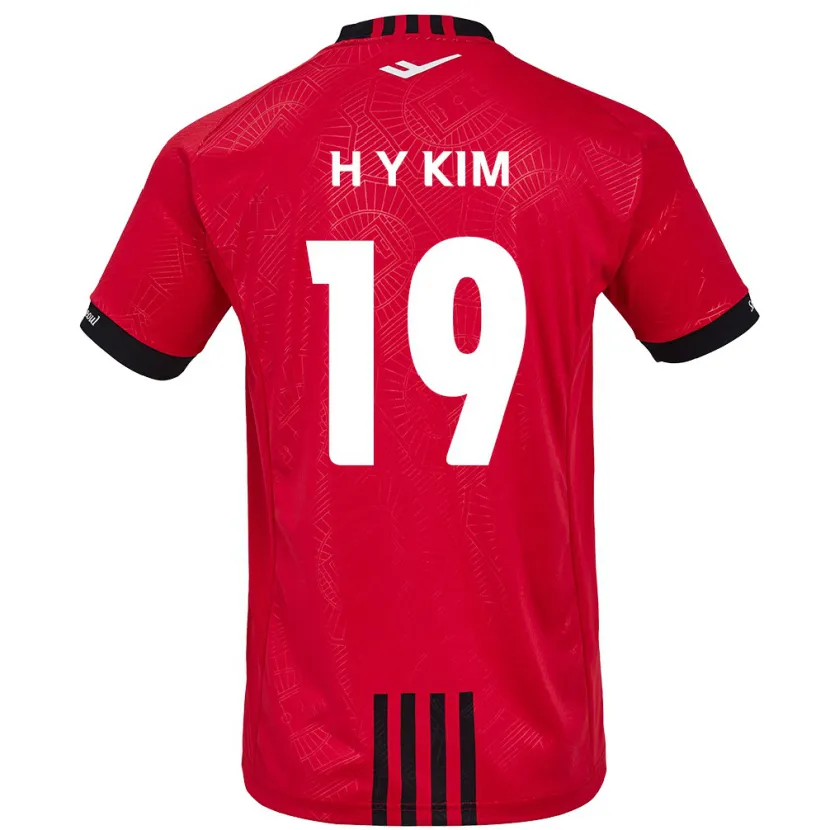 Danxen Kinderen Yong-Hyuk Kim #19 Rood Zwart Thuisshirt Thuistenue 2024/25 T-Shirt