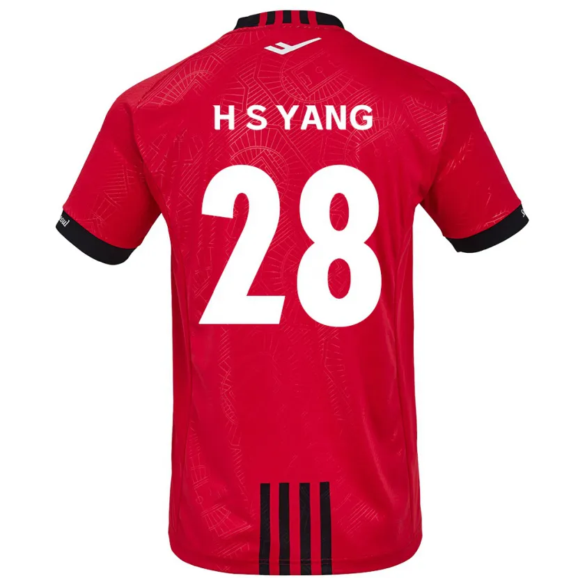 Danxen Kinderen Seung-Hyeon Yang #28 Rood Zwart Thuisshirt Thuistenue 2024/25 T-Shirt