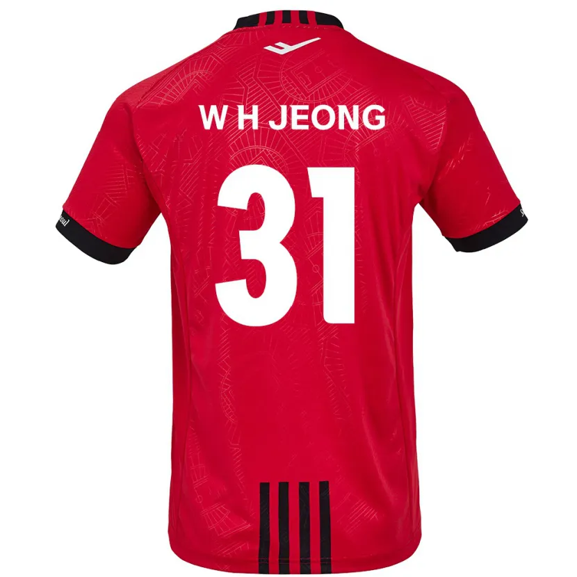 Danxen Kinderen Hyun-Woong Jeong #31 Rood Zwart Thuisshirt Thuistenue 2024/25 T-Shirt