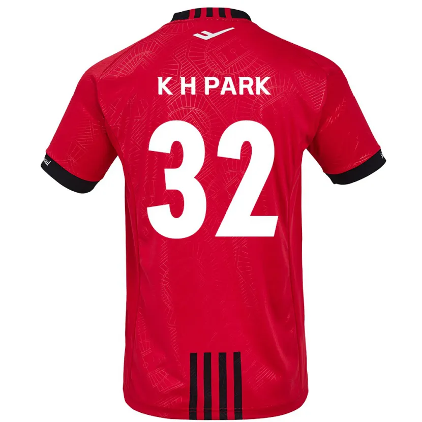 Danxen Kinderen Han-Kyul Park #32 Rood Zwart Thuisshirt Thuistenue 2024/25 T-Shirt