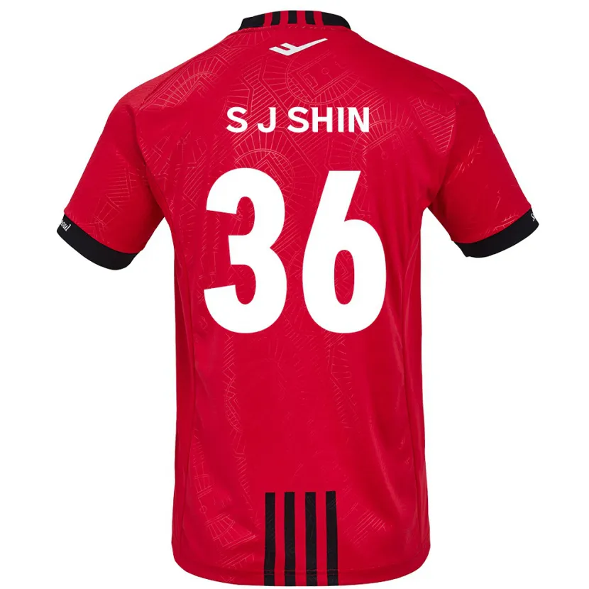 Danxen Kinderen Ji-Seop Shin #36 Rood Zwart Thuisshirt Thuistenue 2024/25 T-Shirt