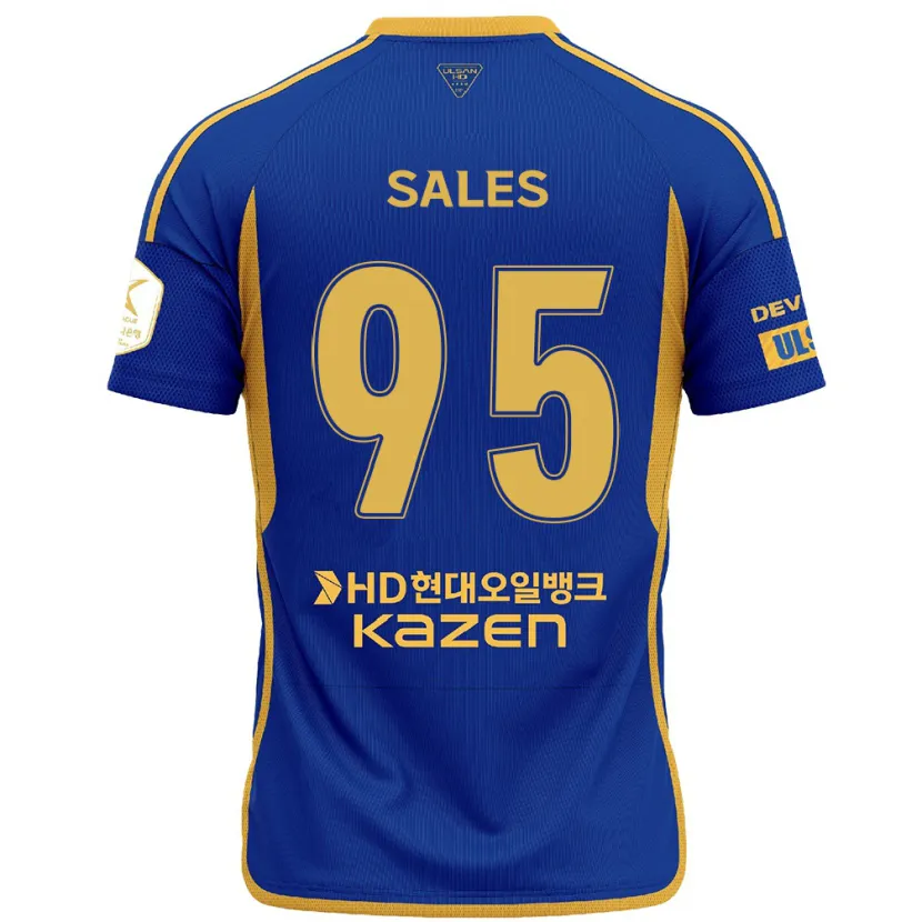 Danxen Kinderen Matheus Sales #95 Blauw Geel Thuisshirt Thuistenue 2024/25 T-Shirt