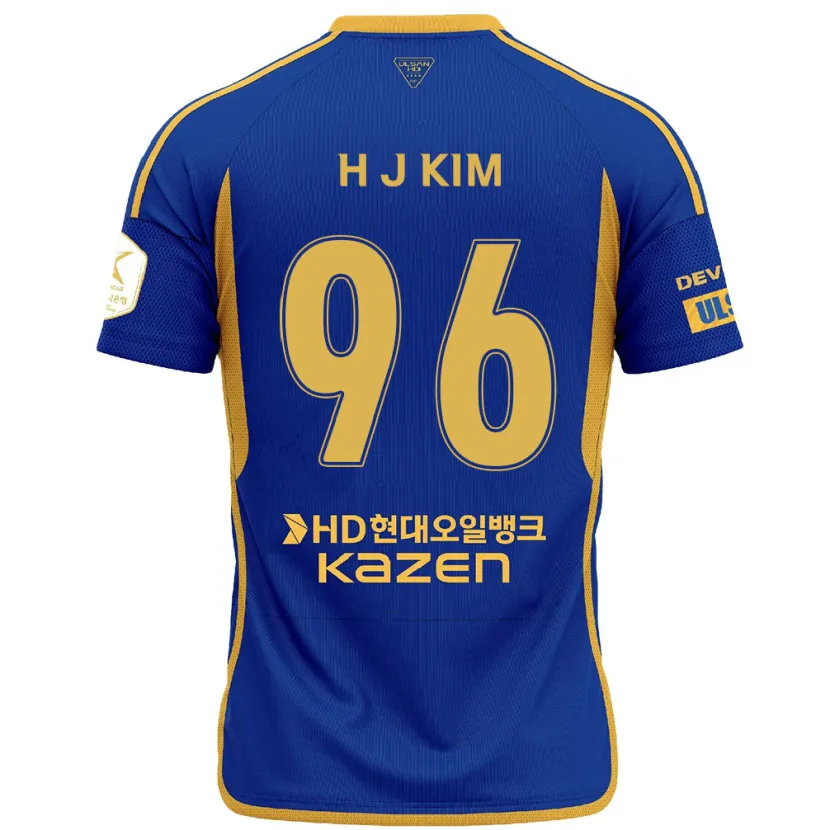 Danxen Kinderen Ji-Hyun Kim #96 Blauw Geel Thuisshirt Thuistenue 2024/25 T-Shirt