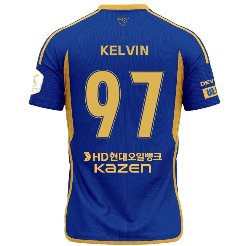 Danxen Kinderen Kelvin #97 Blauw Geel Thuisshirt Thuistenue 2024/25 T-Shirt