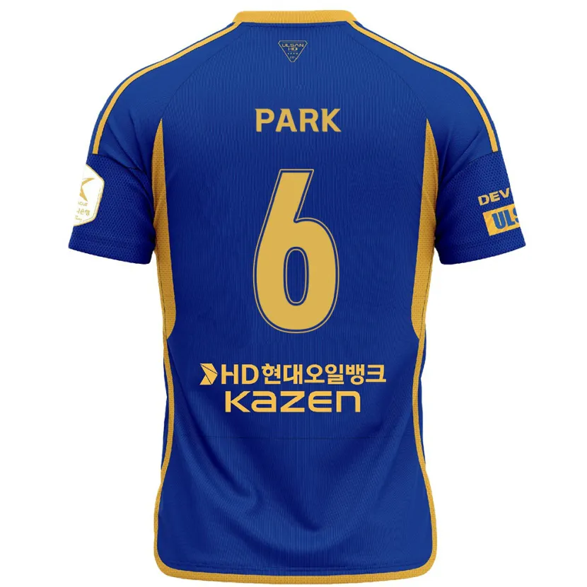 Danxen Kinderen Jun Park #6 Blauw Geel Thuisshirt Thuistenue 2024/25 T-Shirt