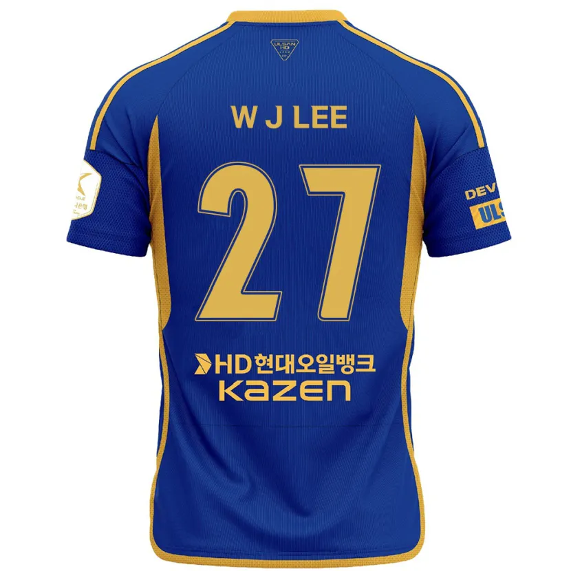 Danxen Kinderen Ji-Woo Lee #27 Blauw Geel Thuisshirt Thuistenue 2024/25 T-Shirt