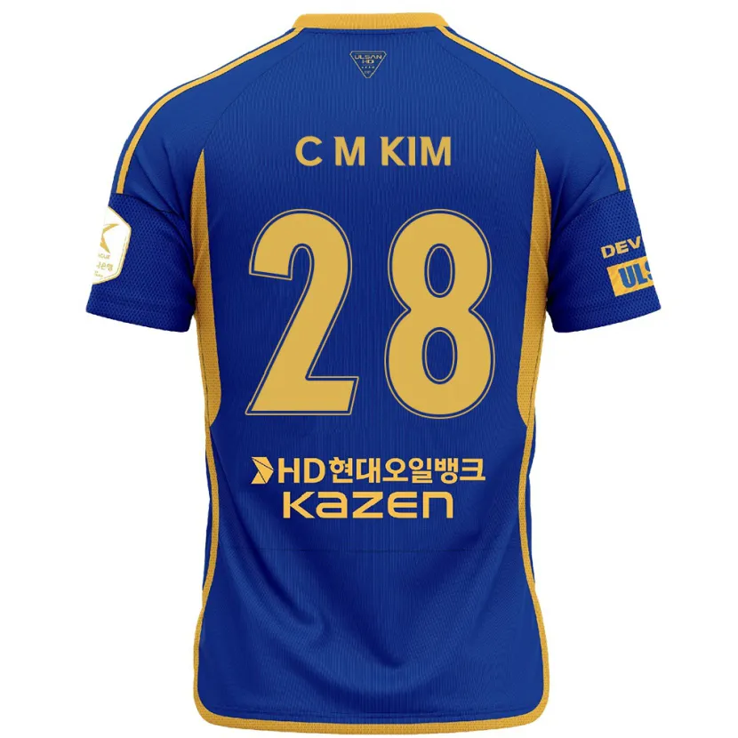 Danxen Kinderen Min-Chan Kim #28 Blauw Geel Thuisshirt Thuistenue 2024/25 T-Shirt