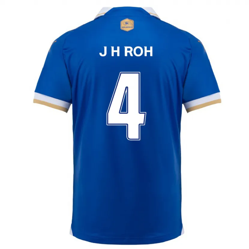 Danxen Kinderen Hyun-Jun Roh #4 Blauw Wit Thuisshirt Thuistenue 2024/25 T-Shirt