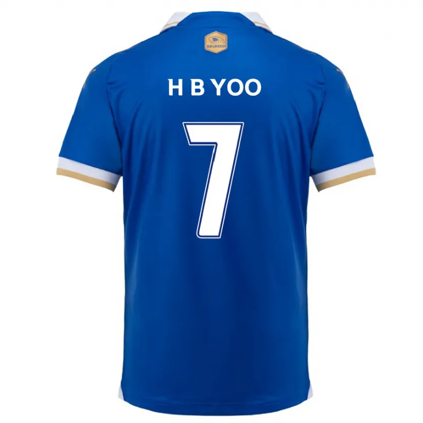 Danxen Kinderen Byung-Heon Yoo #7 Blauw Wit Thuisshirt Thuistenue 2024/25 T-Shirt