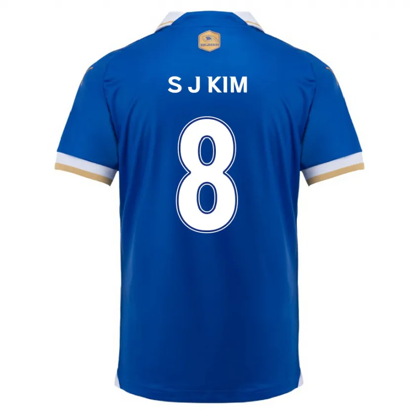 Danxen Kinderen Ji-Sung Kim #8 Blauw Wit Thuisshirt Thuistenue 2024/25 T-Shirt