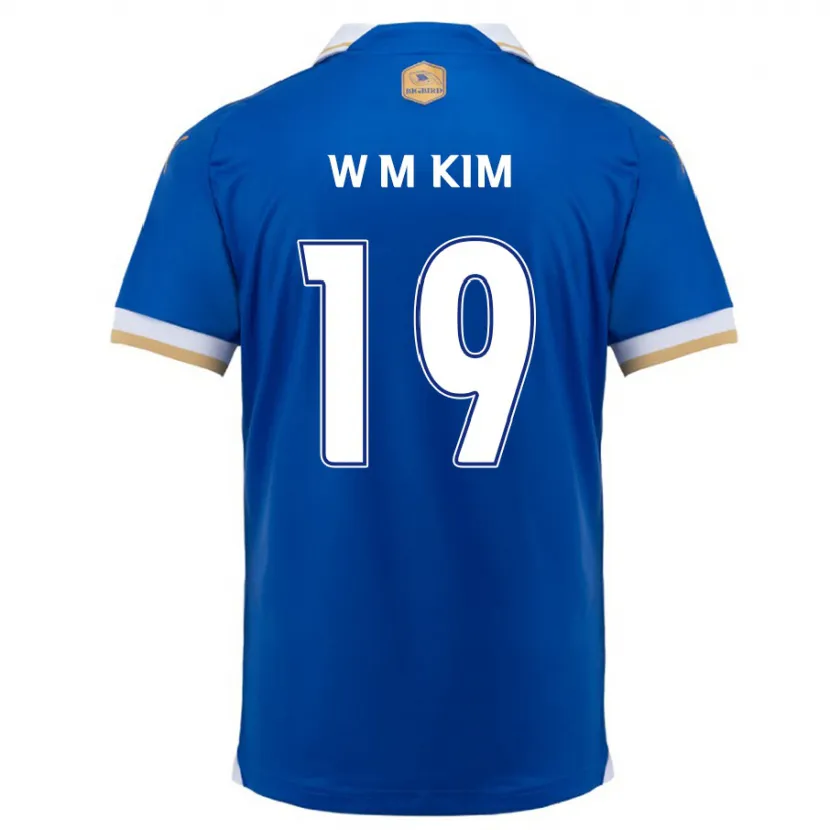 Danxen Kinderen Min-Woo Kim #19 Blauw Wit Thuisshirt Thuistenue 2024/25 T-Shirt