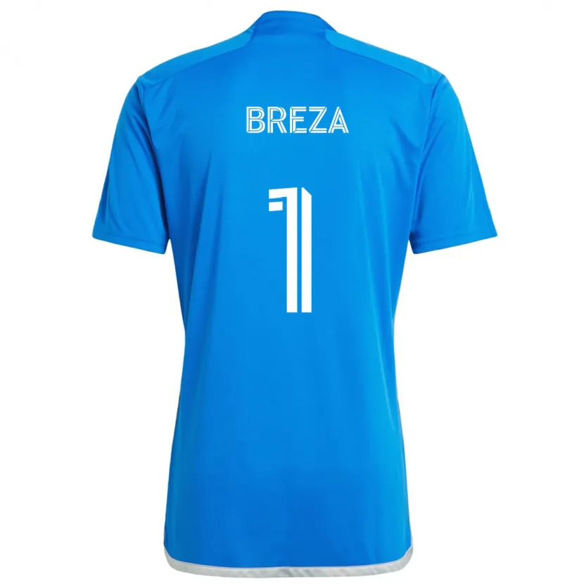 Danxen Kinderen Sebastian Breza #1 Blauw Wit Thuisshirt Thuistenue 2024/25 T-Shirt