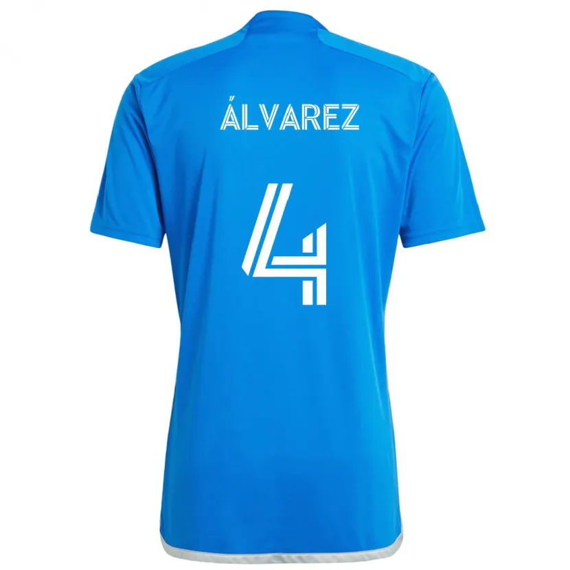 Danxen Kinderen Fernando Álvarez #4 Blauw Wit Thuisshirt Thuistenue 2024/25 T-Shirt