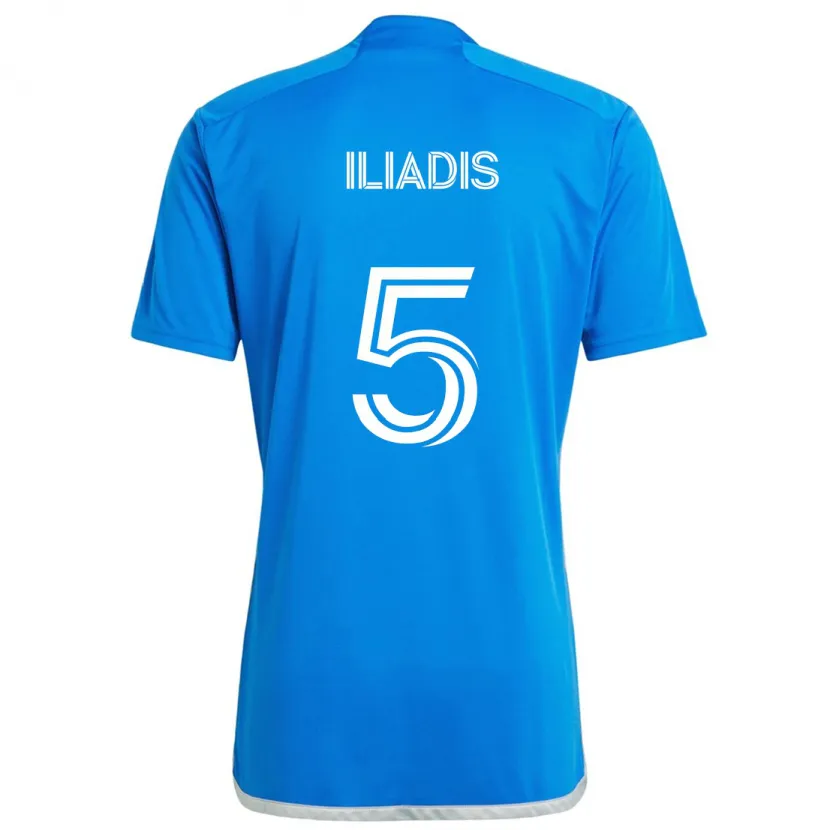 Danxen Kinderen Ilias Iliadis #5 Blauw Wit Thuisshirt Thuistenue 2024/25 T-Shirt