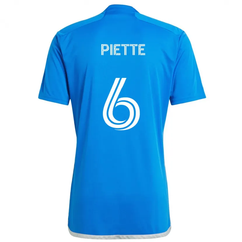 Danxen Kinderen Samuel Piette #6 Blauw Wit Thuisshirt Thuistenue 2024/25 T-Shirt