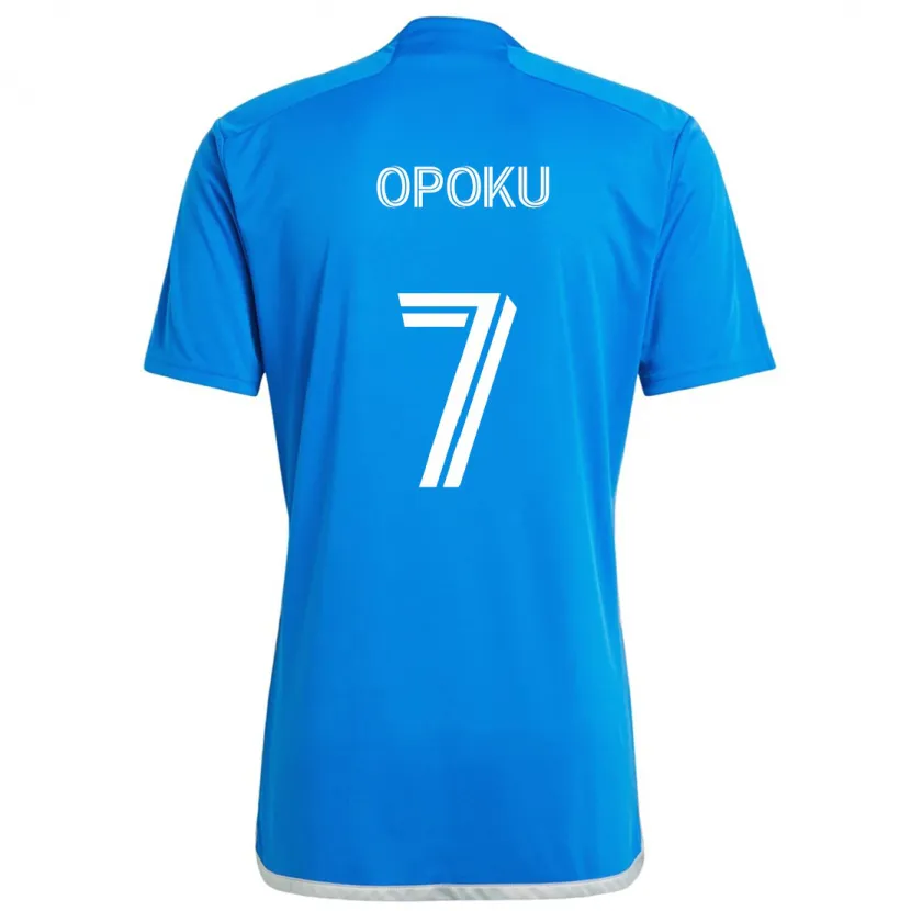 Danxen Kinderen Kwadwo Opoku #7 Blauw Wit Thuisshirt Thuistenue 2024/25 T-Shirt