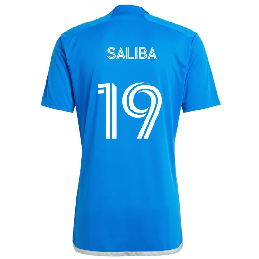 Danxen Kinderen Nathan-Dylan Saliba #19 Blauw Wit Thuisshirt Thuistenue 2024/25 T-Shirt